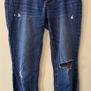 Kut from the Kloth Dark Blue Skinny Distressed Jeans